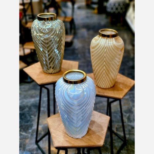 گلدان شیشه ای بزرگ استوانه ای