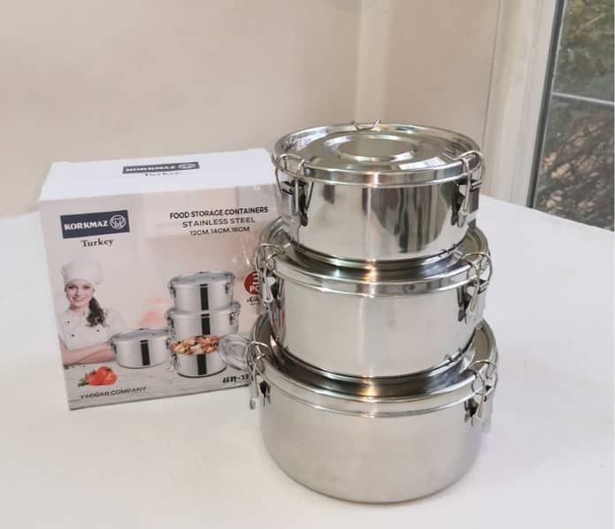 ظرف غذا استیل ۳ تایی کرکماز ترکیه