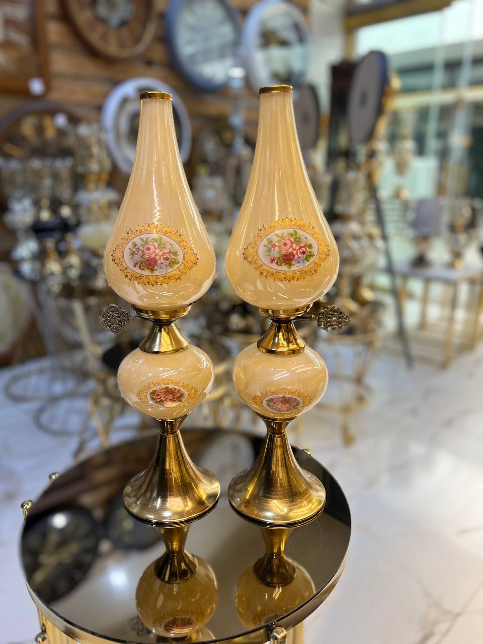 فروش ویژه شمعدون اشکی ۲ تایی آبکاری فورتیک رنگ ثابت