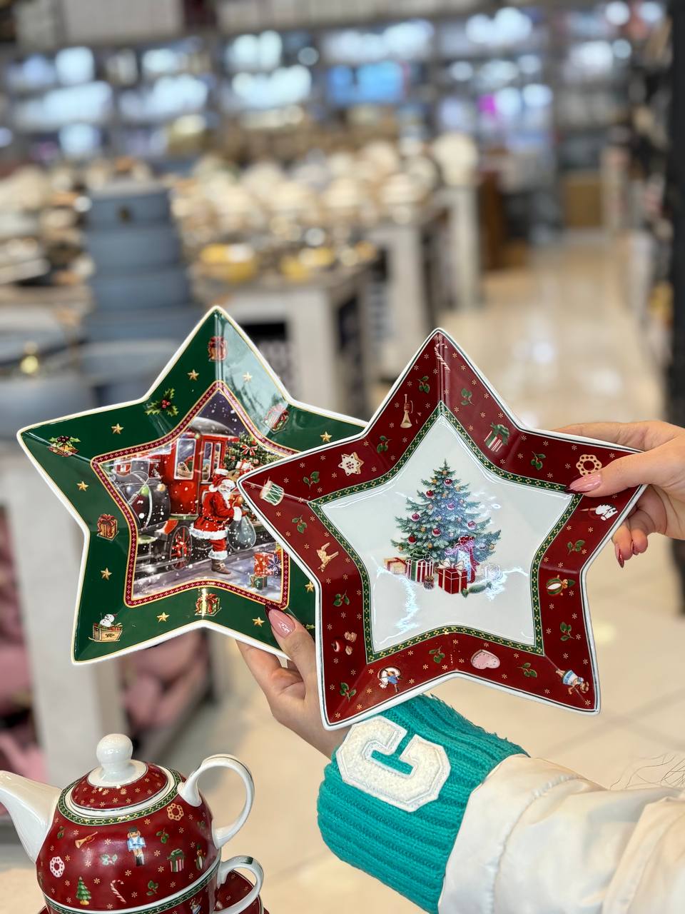 دیس ستاره در دو مدل و سبز تکی کریسمسی بابانوئل