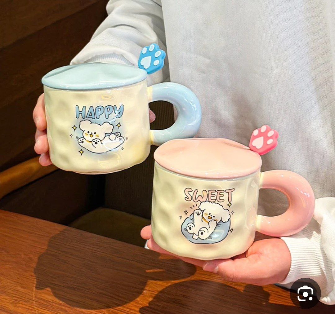 ماگ چینی قاشق دار درب دار کیفیت عالی