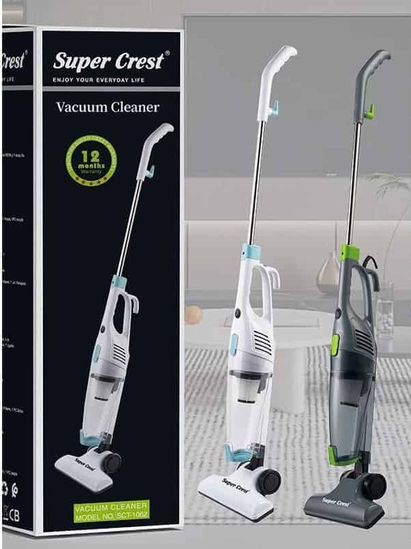 جارو برقی عصایی دو کاره super crest در دورنگ سیاه و سفید